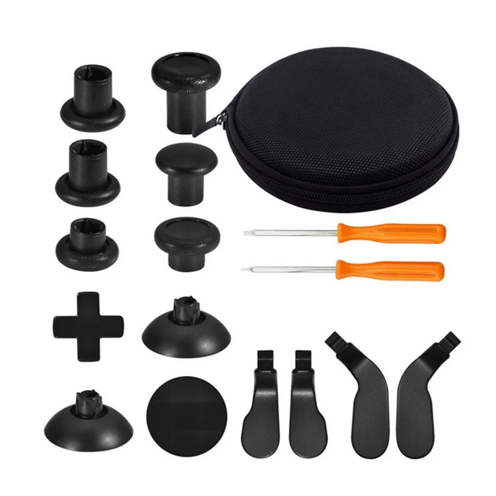 Черный Полный набор запасных частей для Xbox One Elite контроллер геймпад Thumb Grips Stick D-Pad& Bumper Button Bullet kit с инструментами - Цвет: Черный