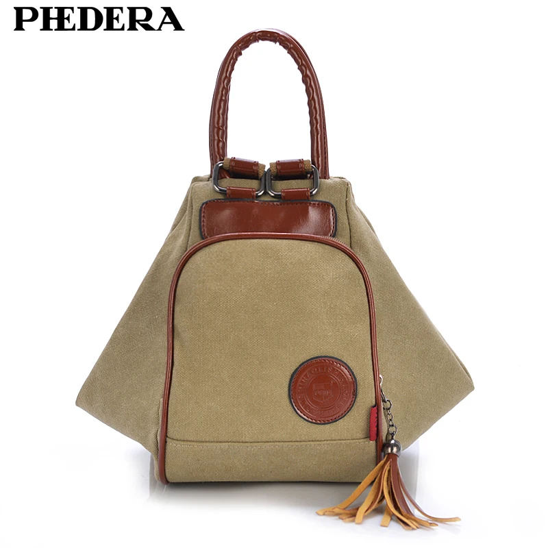 PHEDERA Классический женский винтажный холщовый рюкзак корейская мода подростковый