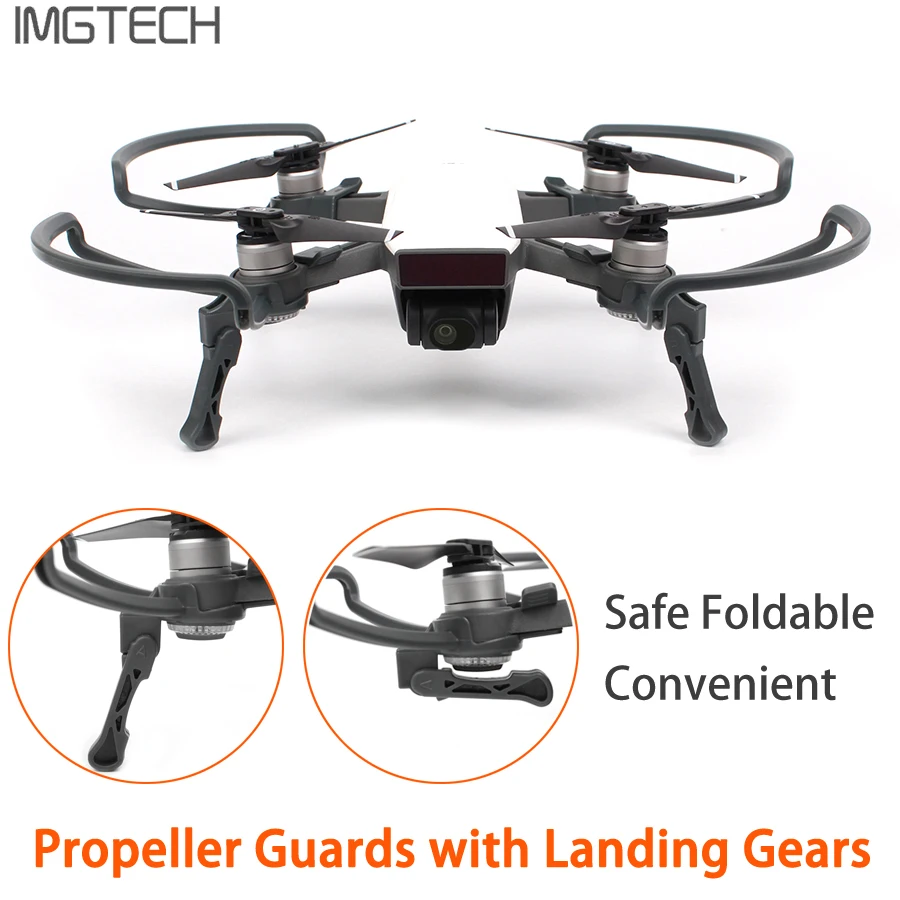 2 в 1 DJI SPark защита пропеллера + Складные шасси защитный комплект для SPARK Drone