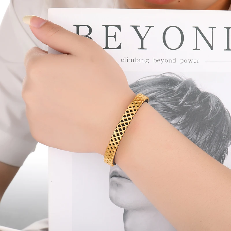 Мужской панк браслет из углеродного волокна и нержавеющей стали|Браслеты с