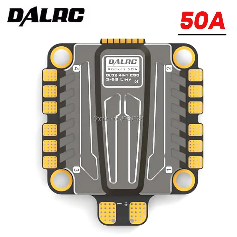 DALRC Rocket 50A 4 в 1 ESC 3S 6S blheli _ 32 поддержка Dshot1200 Multishot Brushless & F722 DUAL Flight controller|Детали и