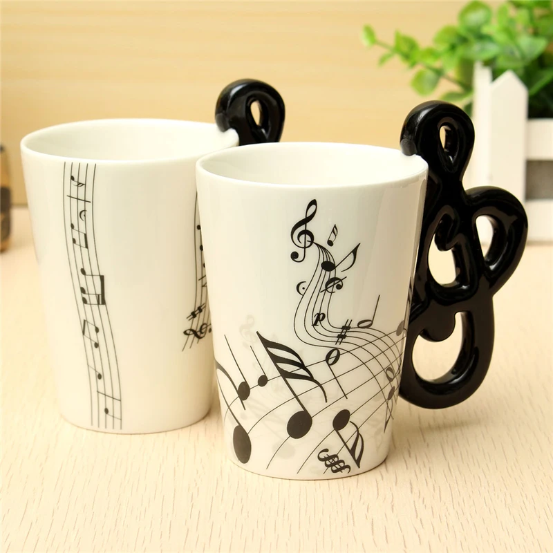 

Hot! Stave Music Notes Mug Ceramic Tea Coffee Milk Cup Musical Items Drinkware Porcelain Mugs Water Bottle For Office Home