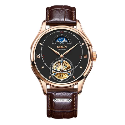 Автоматические механические часы, швейцарские NESUN Tourbillon, мужские часы, люксовый бренд, часы со скелетом, сапфир, Montre Homme N9038 - Цвет: Item 2