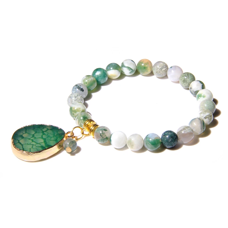 Браслет с друзой Натуральный камень Браслеты женский 8 мм браслет из бисера