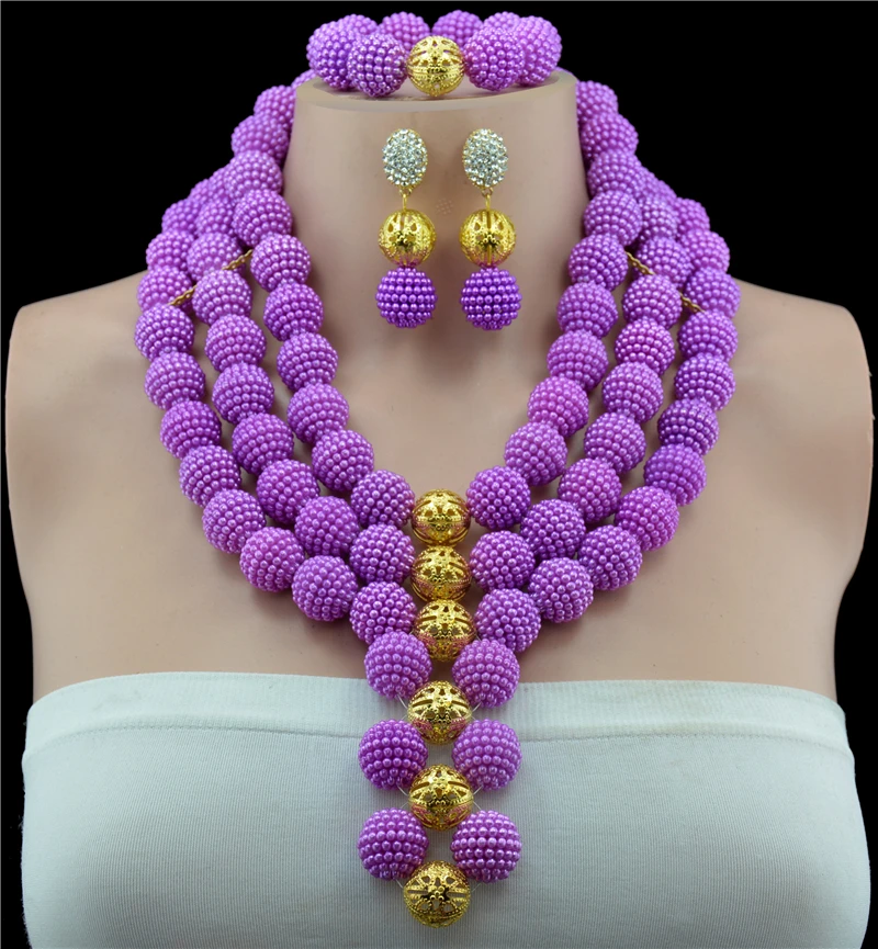 Золотой Шар Розовый Модный нигерийский Свадебный Африканский бисер ювелирный