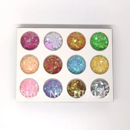 

Nail art glitter Rhinestones Rainbow PET Heart shaped Sequin