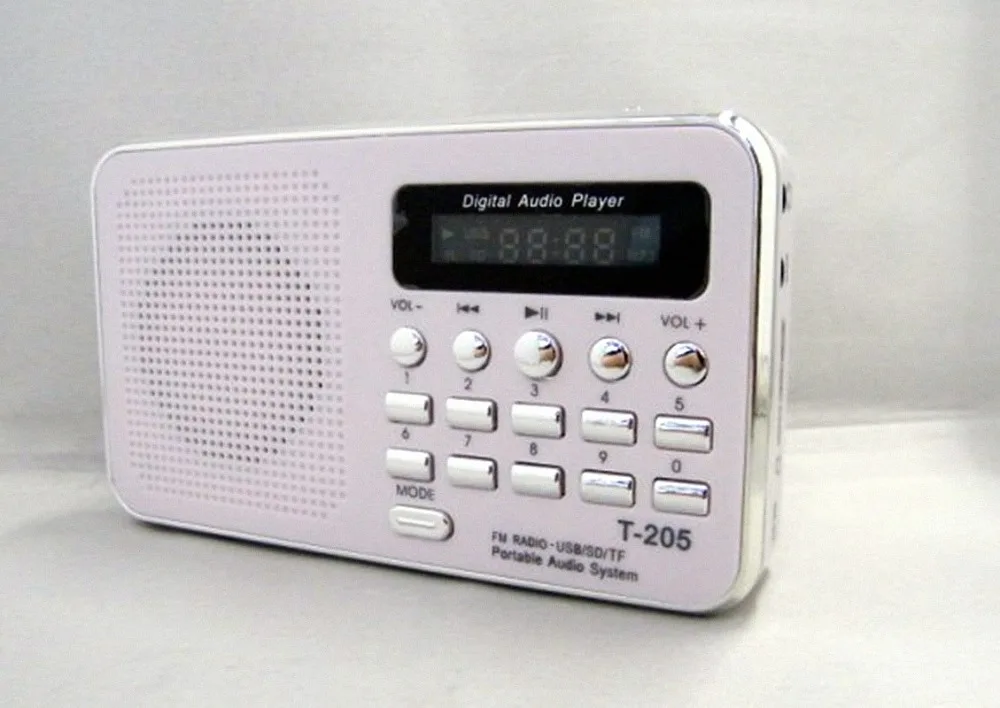REDAMIGO портативный fm-радио приемник USB стерео мини-динамик fm-радио Ubwoofer супер бас портативное радио TF MICRO SD MP3 T205R