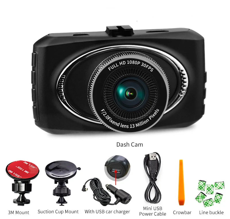 Dash Cam Driving Video Recorder Full HD 1080P 170 Degree Wide Angle Dashboard Camera with G-Sensor Loop Recording | Автомобили и