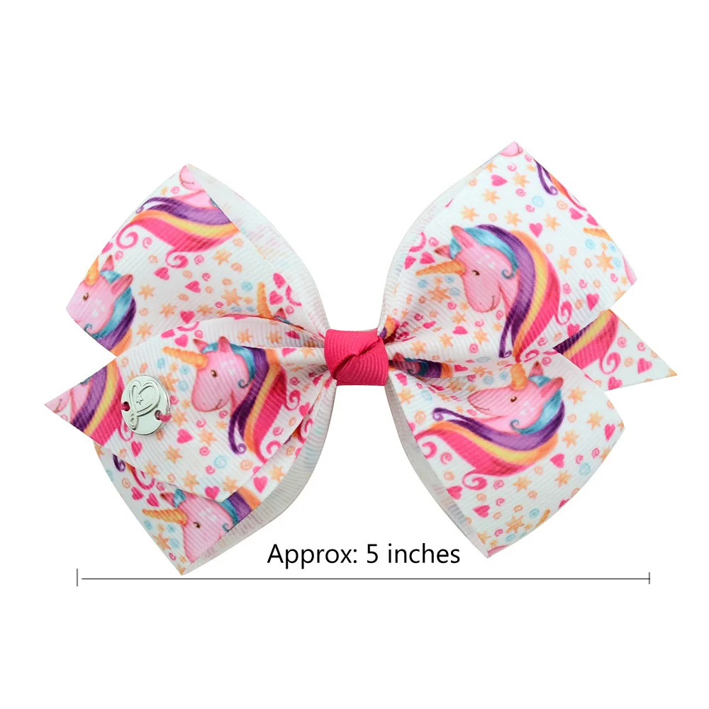 6 pcs/set Girls Rainbow Boutique Ribbon Bow Hair Clips 5 inch | Аксессуары для одежды