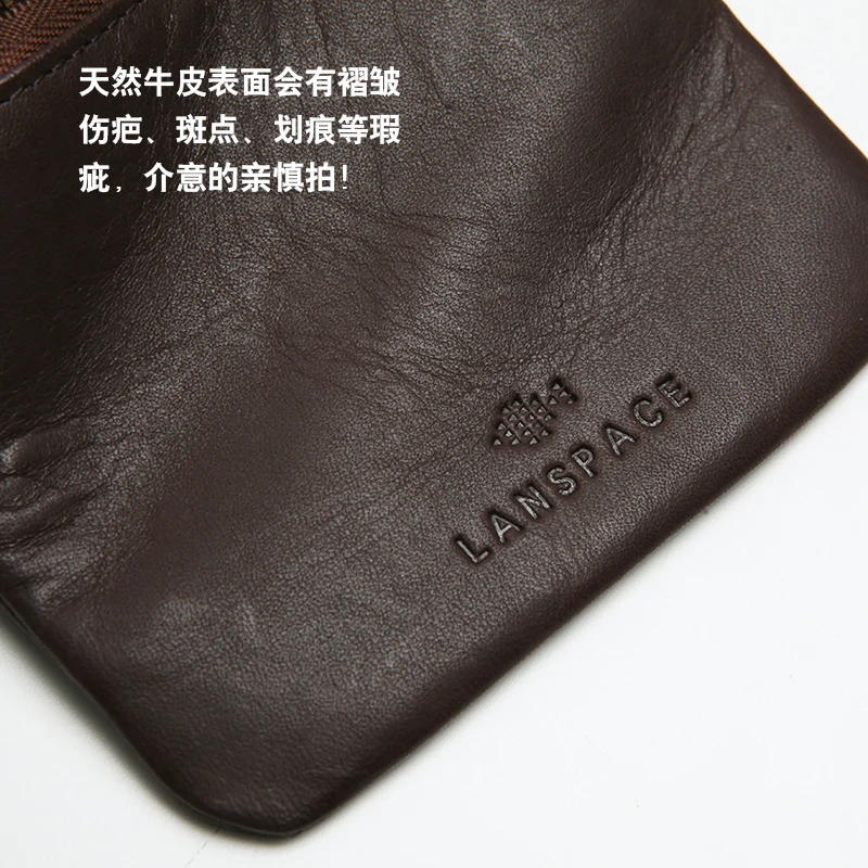 Мужской кожаный кошелек LANSPACE брендовый бумажник с отделением для карт модные