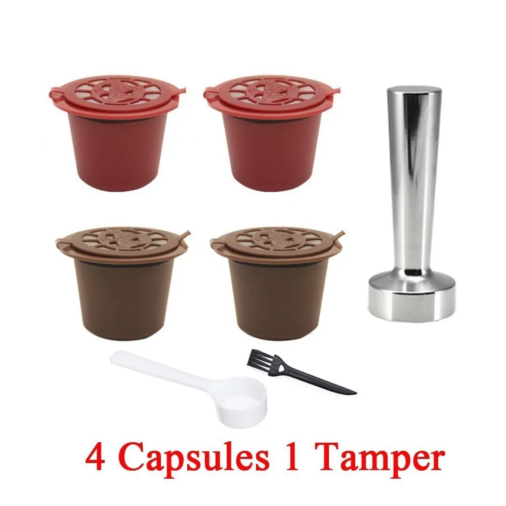 4 Capsules 1 Tamper 4 шт кофейные фильтры 1 Темпер капсулы Nespresso Reutilizables Capsula Nespresso Recargable Nespresso кафе капсулы Capsulas Acero - Цвет: 4 Capsules 1 Tamper
