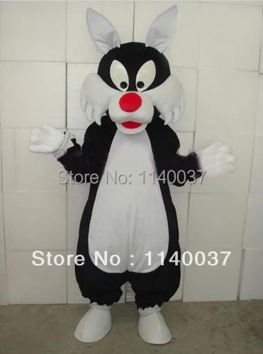 Талисман красный нос большой черный волк костюм талисман взрослый размер Черный