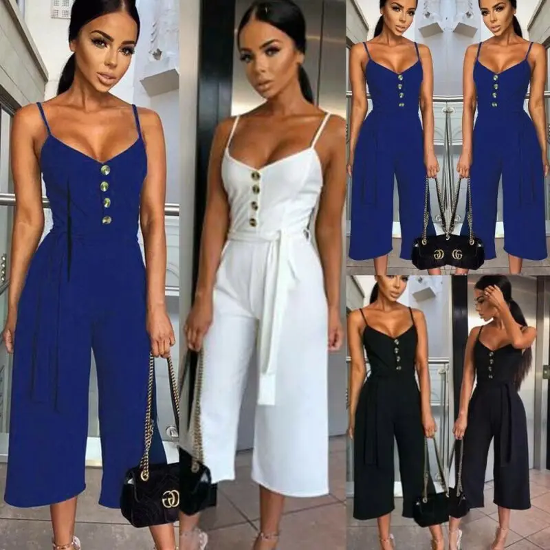 Новый стильный женский комбинезон с v образным вырезом и коротким рукавом летний