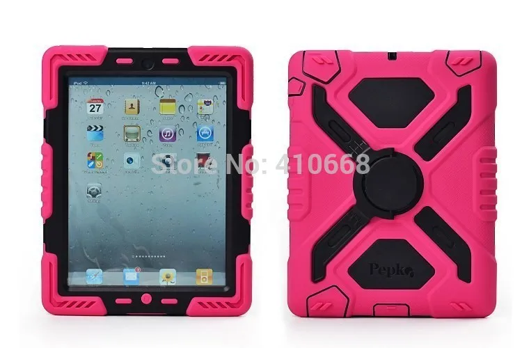Pepkoo Defender Military Spider Stand водонепроницаемый грязезащитный ударопрочный чехол для IPad Mini 1 2 3 Защитная оболочка из силикона - Цвет: rose black