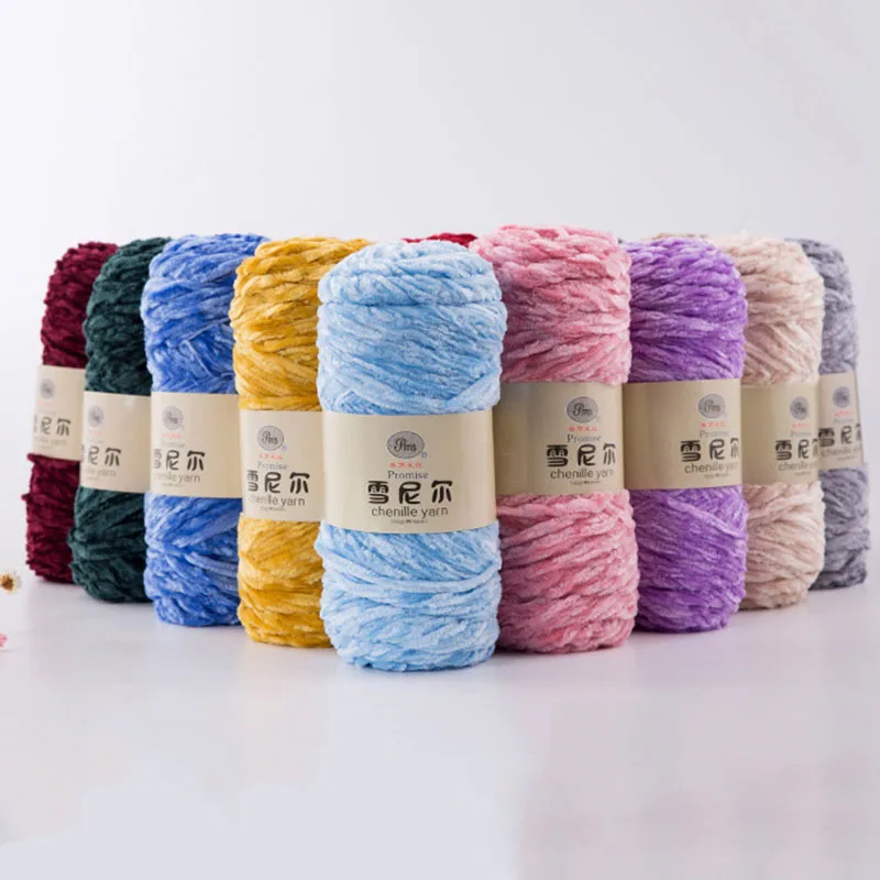 4 шт. = 400 г пряжа из синели бархатная текстурированный полиэфир смешанный хлопок