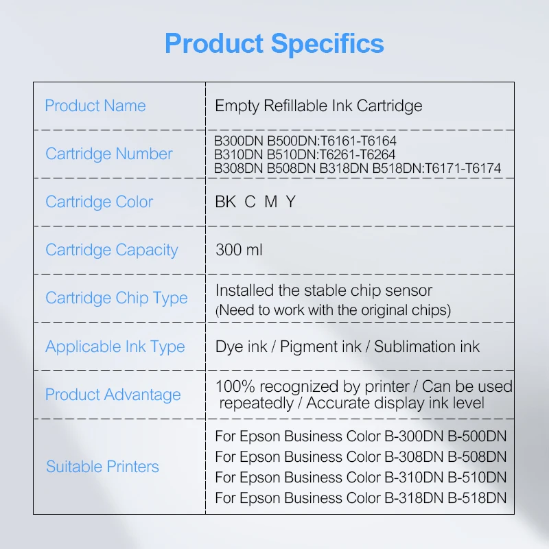 Картридж для Epson B300DN B500DN B310DN B510DN B318DN B518DN 300 4 цвета/комплект|cartridge head|cartridge chipcartridge