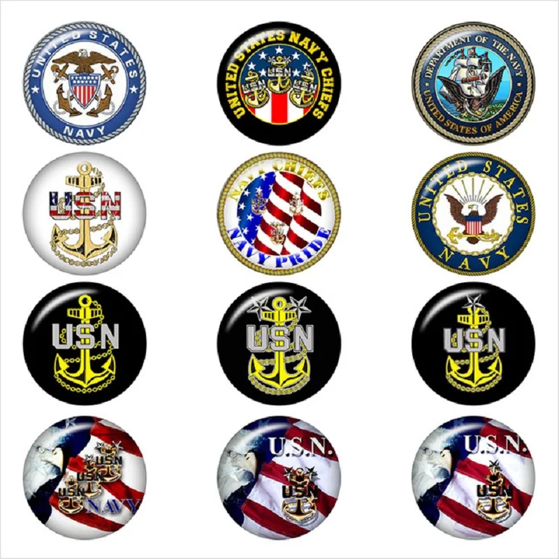 30 шт./лот оснастка Кнопка ювелирные изделия 18 мм темно-синий Главный USN оснастки