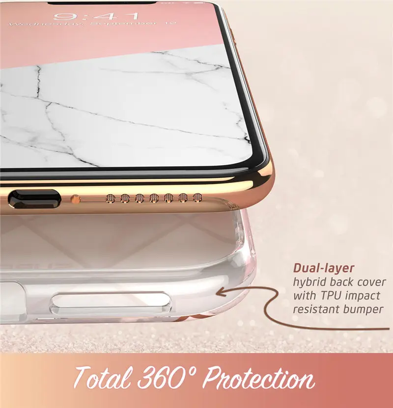 Для iphone Xs Max чехол SUPCASE UB Metro Premium Тонкий защитный мягкий TPU чехол с покрытием розовый мрамор задняя крышка для iphone X XS XR