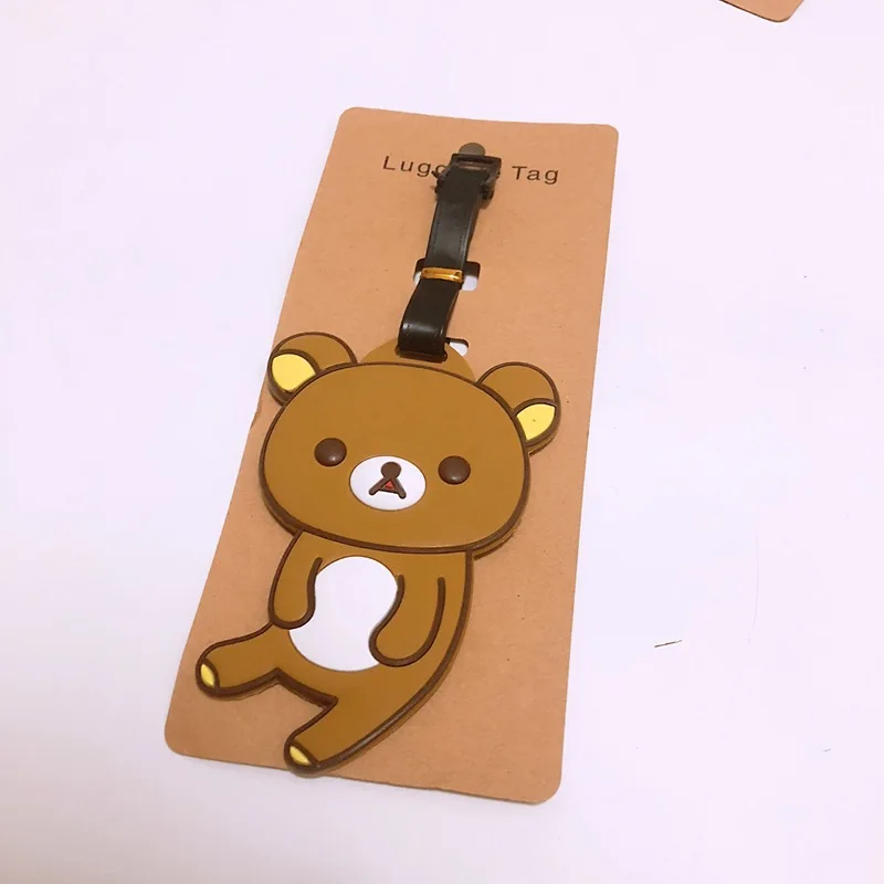 Rilakkuma мультфильм косплей ПВХ милый брелок для ключей личности Забавный багаж посадочный талон путешествия багаж Висячие мешки с орнаментом метки