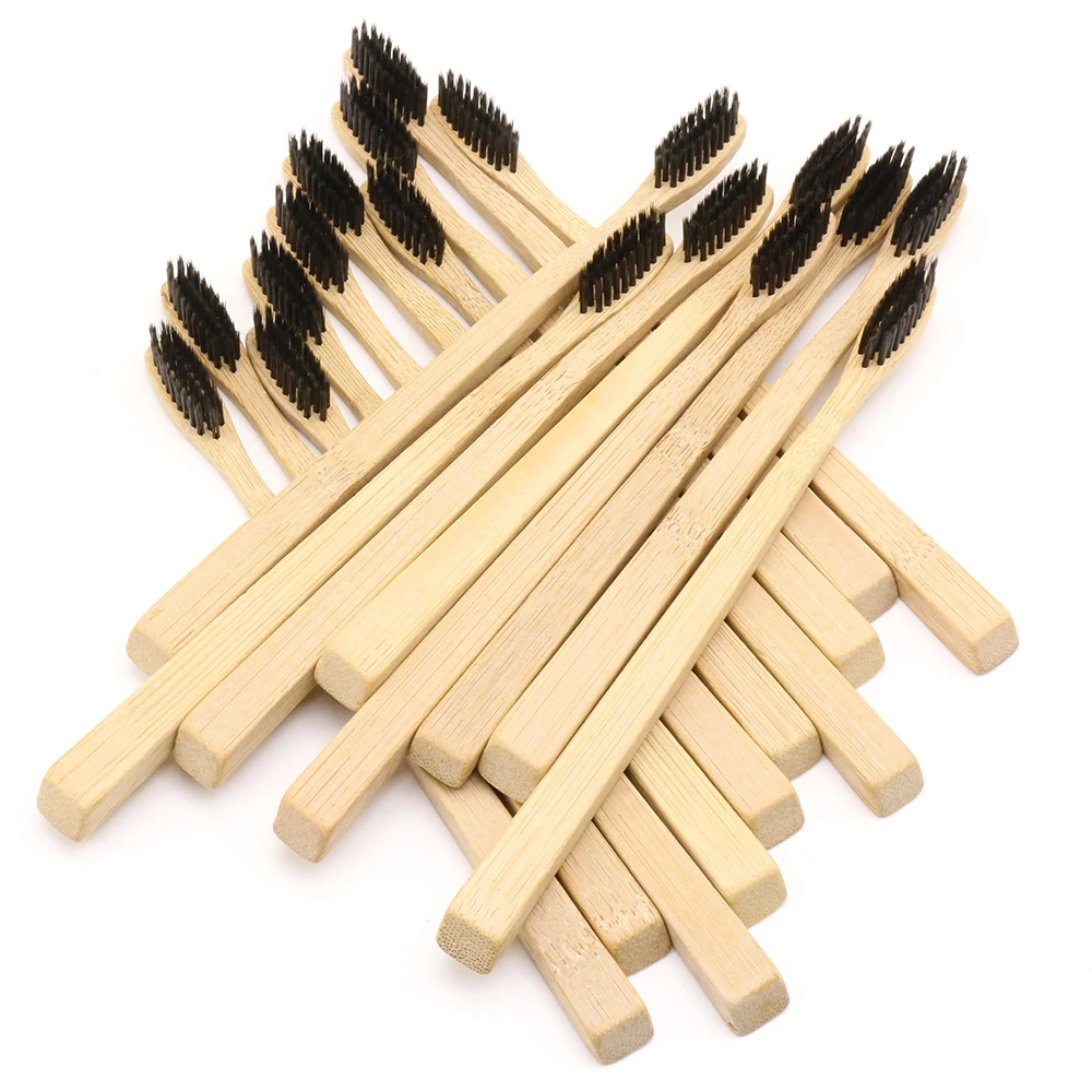 

DR.PERFECT 100 PCS/lot Square Bottom Bamboo Toothbrush Wholesale Eco friendly Wooden Bamboo Toothbrush Oral Care Soft Bristle