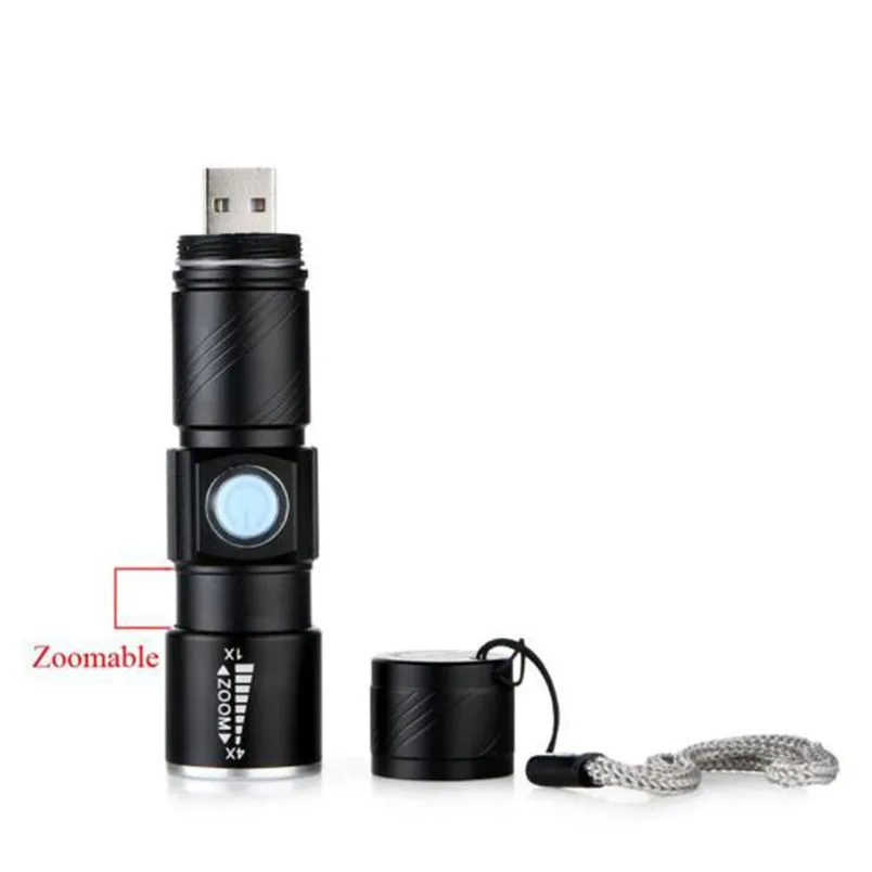 Мини USB Перезаряжаемый фонарик! Регулируемый фокус! Zoom СВЕТОДИОДНЫЙ Фонарь портативный фонарь# NRJ14