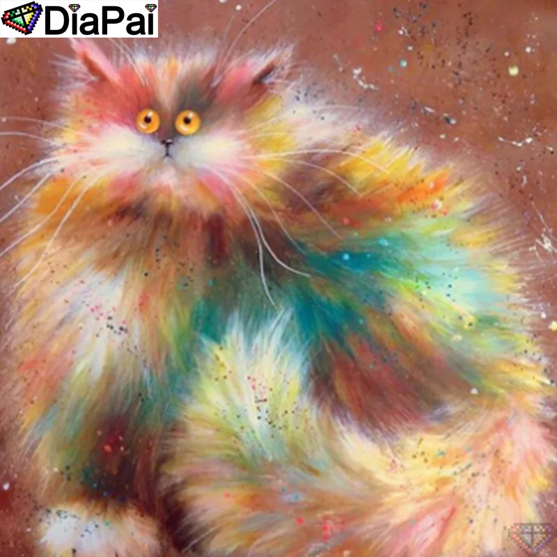 

DiaPai 100% Full Square/Round Drill 5D DIY Diamond Painting "Animal cat" Diamond Embroidery Cross Stitch 3D Decor A21091