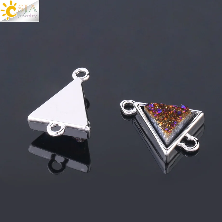 Женские Треугольные коннекторы CSJA серебристые с двумя отверстиями в виде