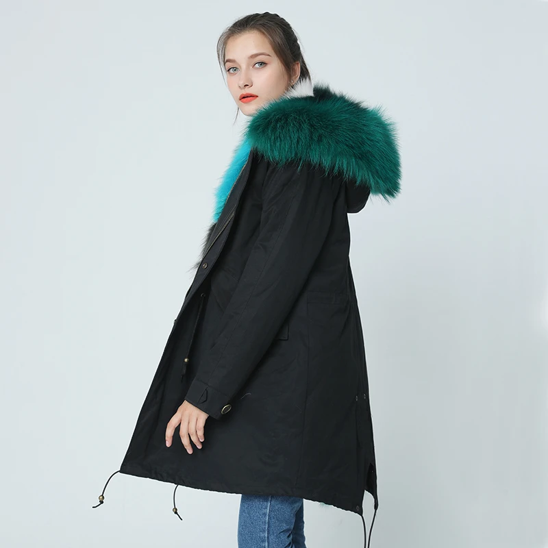OFTBUY 2019 пальто с натуральным лисьим мехом длинная парка зимняя куртка женская