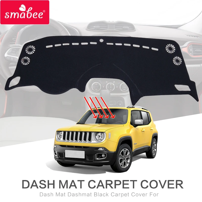 Smabee Dash коврик покрытие для приборной панели черный для JEEP RENEGADE ковровое покрытие изоляционный коврик
