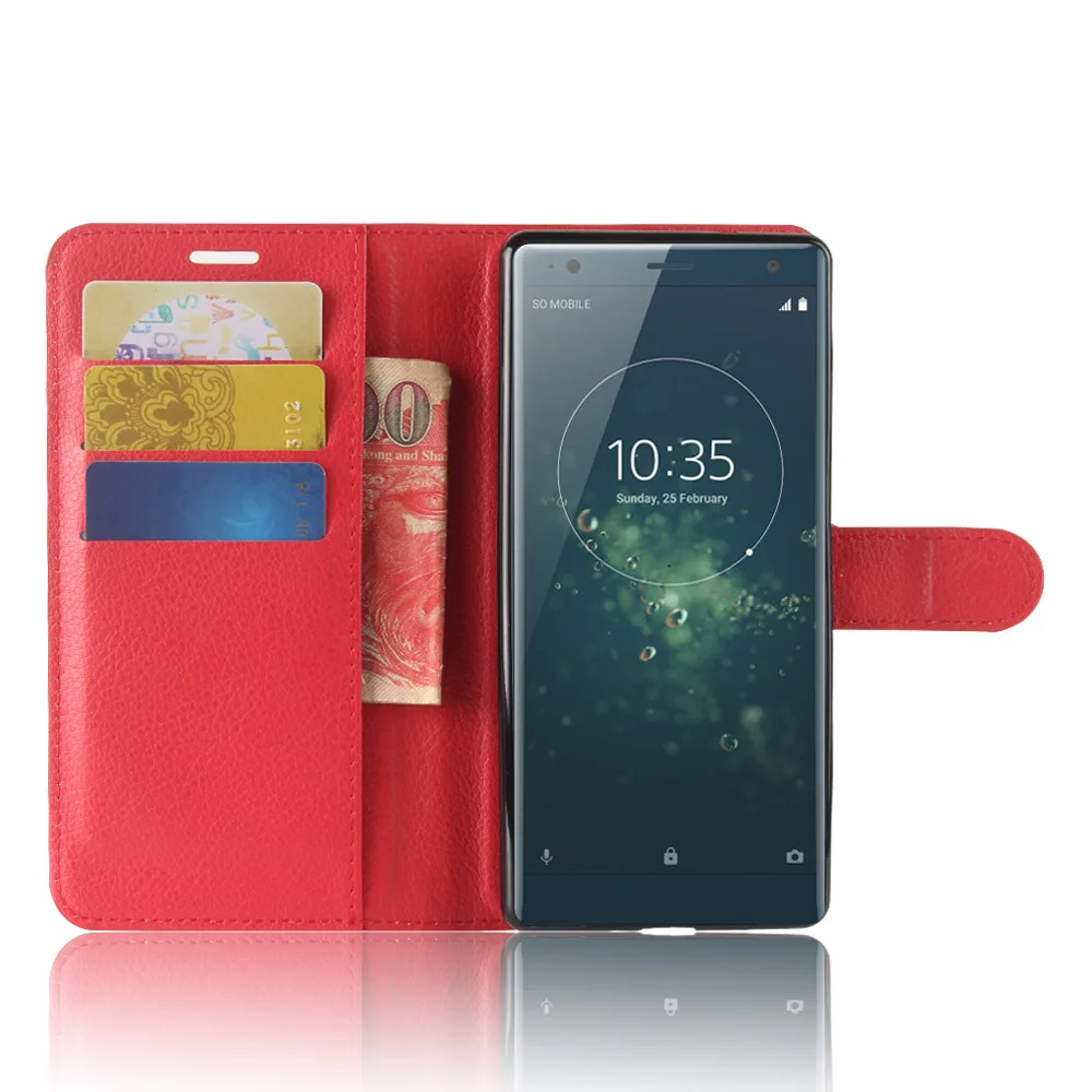 CYBORIS For Sony Xperia XZ2 Case Flip Wallet PU Leather Cover Phone H8216 H8266 H8296 | Мобильные телефоны и аксессуары