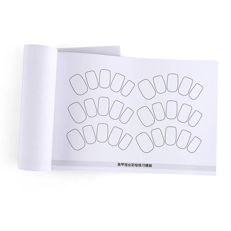 New 24 pages Multi-shaped Nail Practice Paper Book Colored Drawing Template Art Manicure tools 3pcs/lot | Красота и здоровье