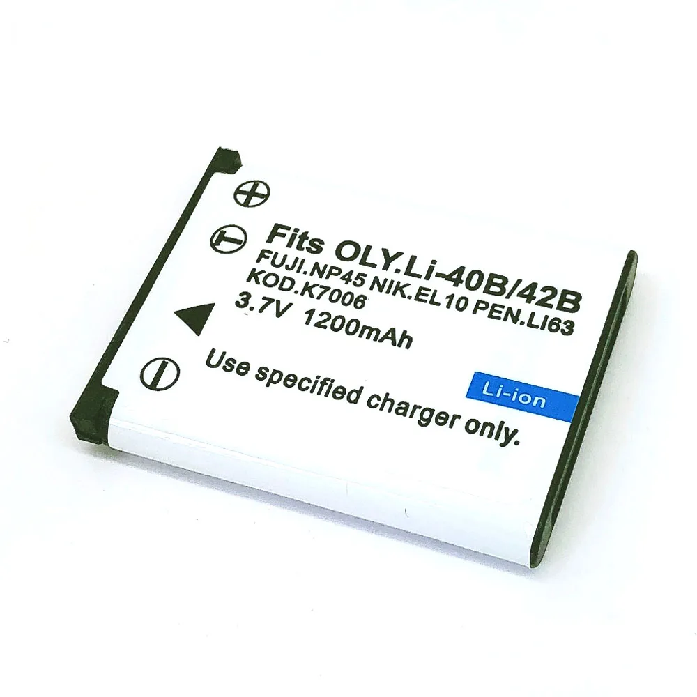 Li 42B Li42B ion аккумулятор 40B D Li63 NP 45 EN EL10 Li108 80 82 KLIC 7006 для Olympus адаптер Pentax Fuji Fujifilm