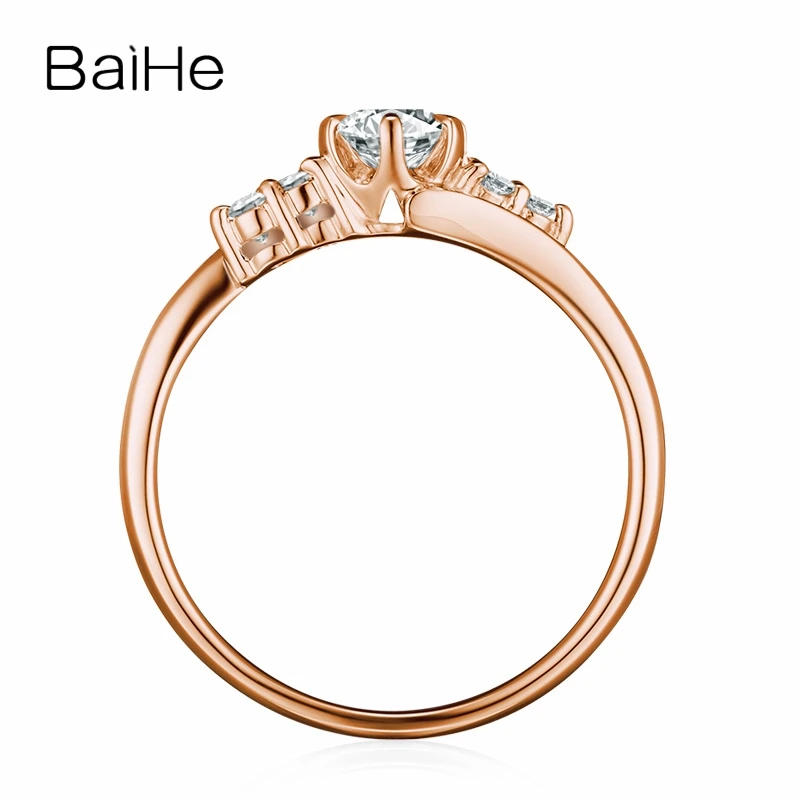 Женское кольцо для помолвки BAIHE однотонное Золотое 10 к (AU417) 0 25 карат|Кольца| |