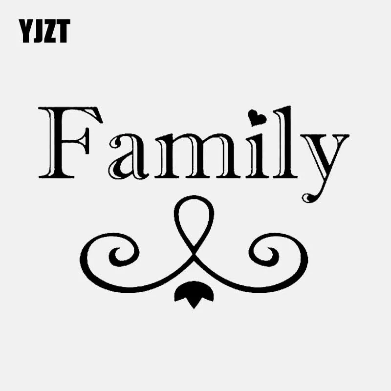 

YJZT 14.7CM*9.6CM Family Decal Vinyl Car Sticker Art Decor Black/Silver C3-2202