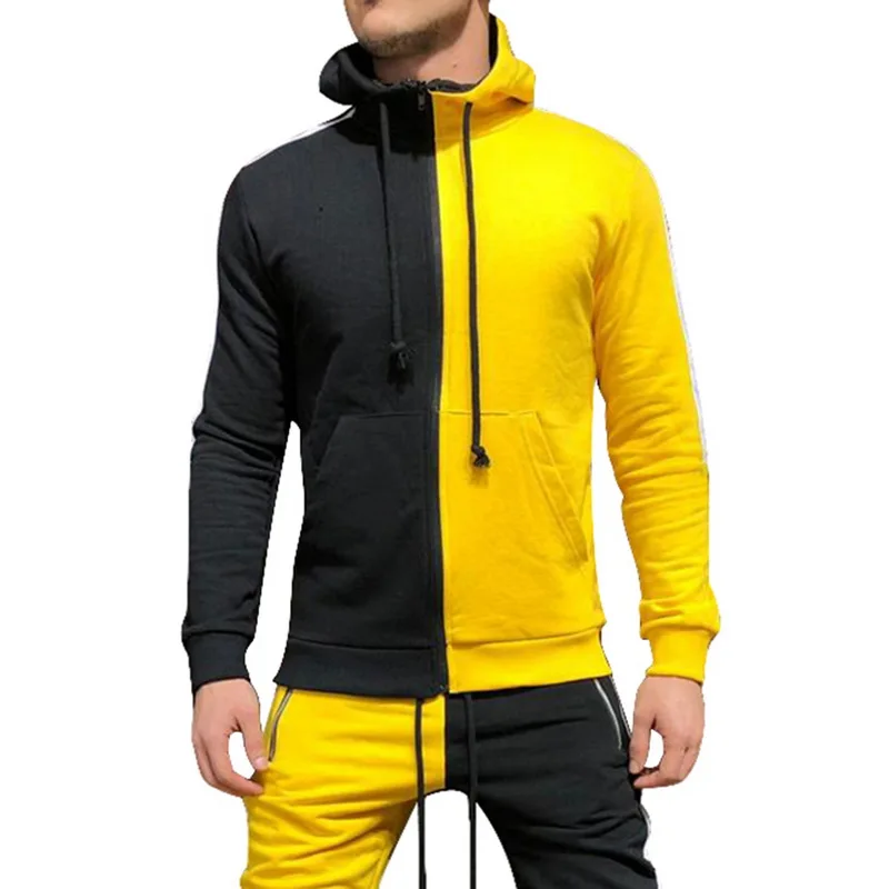 hoodies 5 Laamei, брендовые новые мужские комплекты, модная Осенняя Лоскутная куртка, спортивный костюм, толстовки+ спортивные штаны, 2 шт., наборы, тонкий спортивный костюм, одежда - Цвет: hoodies 5