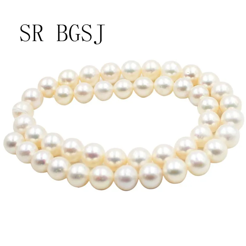 Free Shipping 9-10mm High Quality 5A Grade White Natural Freshwater Round Pearl DIY Beads Strand 15&quot | Украшения и аксессуары