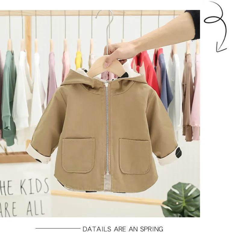Spring and Autumn Baby Infant Casual Jacket Men Women Thin Two-Piece Zipper Cardigan Dotted Hooded Long Sleeve Top | Детская одежда и