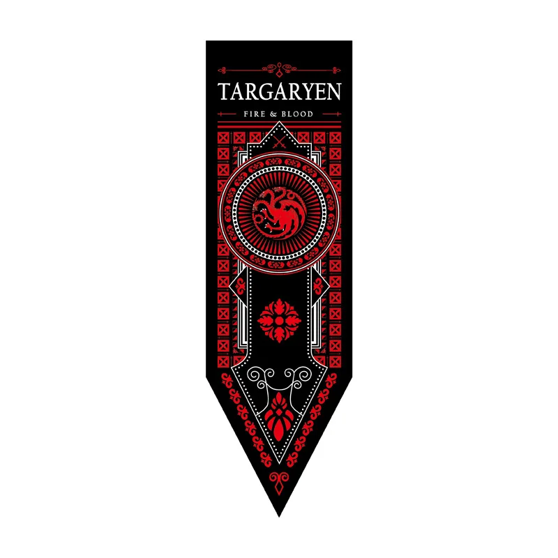 Targaryen Игра престолов баннер House красные, черные Флаг на стене волк Старк турнир Таргариен из сериала "Игра престолов Lannister Тиреллов дома вечерние KTV Декор - Цвет: Targaryen