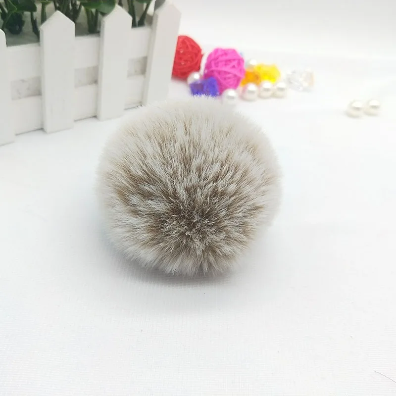 Yellow Gray 8 см шарик из искусственного кроличьего меха брелок помпон пушистая прекрасная цепочка для ключа брелок симпатичный помпон Pom Porte Clef для женщин Сумка Подвески Игрушки - Цвет: Yellow Gray