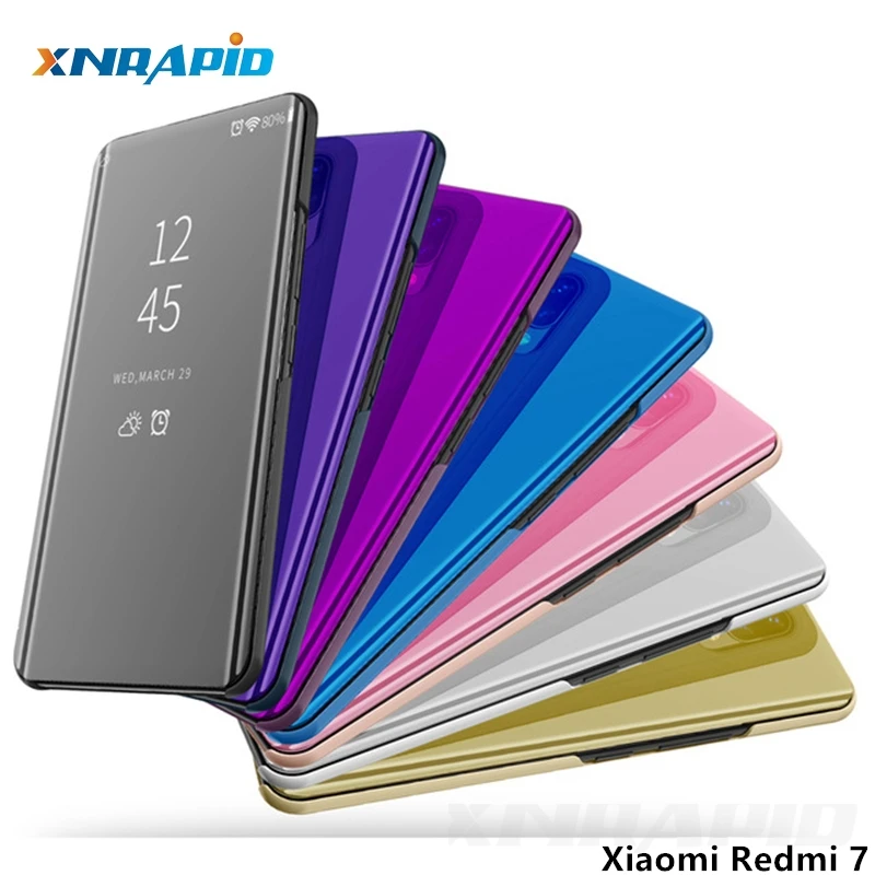 Для Coque Xiaomi Redmi 7 Чехол 6 26 Дюймов прозрачный зеркальный вид откидной чехол Redmi7