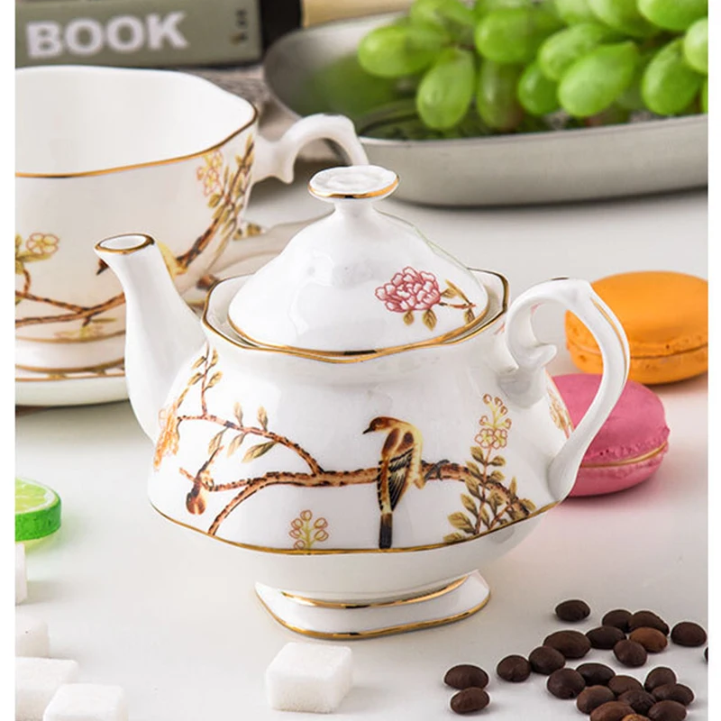 Wourmth 550ml British Teapot Bone china Single Cup Afternoon teapot set 1 Teapot 1 Teacup Creative High-quality Porcelain Gift