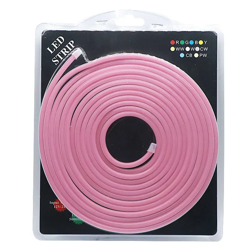 Pink SZYOUMY 5 м/Rol Flex светодиодный неоновый свет 120 светодиодный s/M светодиодный неоновая подсветка для салона автомобиля водонепроницаемый Неон Знак 2,5 см Cuttable светодиодный светильник Праздничная вечеринка - Испускаемый цвет: Pink