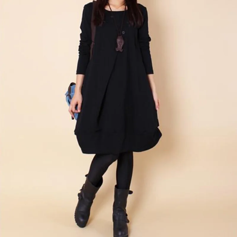 Новые осенние платья материнства размера плюс Одежда для беременных Женская