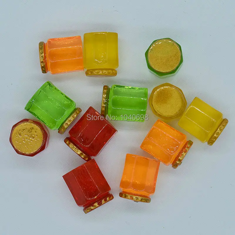50 шт./лот твердая смола медовый помело чайные банки для варенья чашка 13 мм кабошон