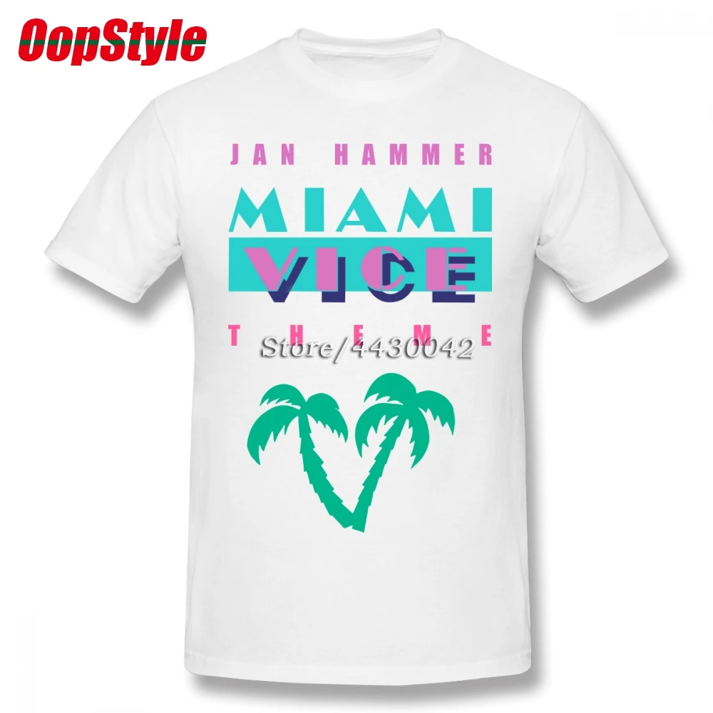 Футболка для мужчин Miami Vice TV Show хлопковая больших размеров 4XL 5XL 6XL Camiseta | Мужская