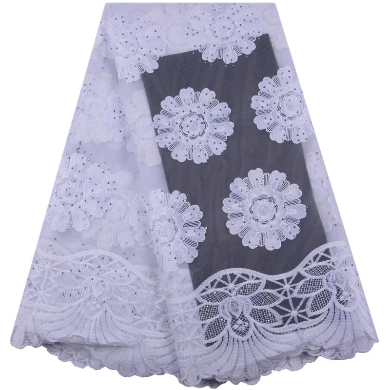 Высокое качество белое вино цвет африканская французская кружевная ткань