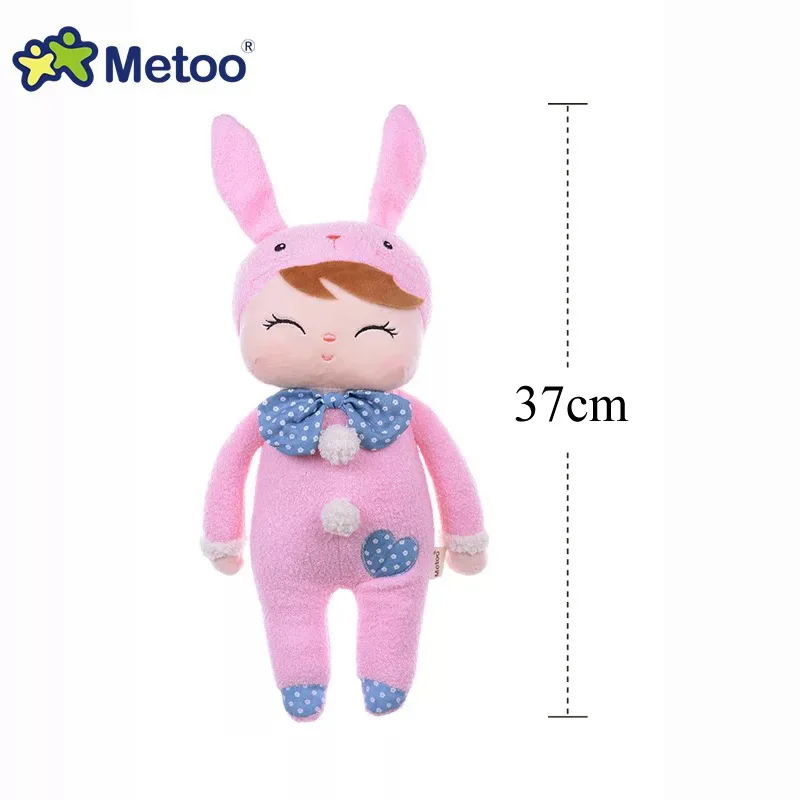 37cm Pink rabbit Metoo кукла Анджела мягкий Игрушечный Кролик мягкие Животные плюшевые игрушки «кролик» Фруктовые Куклы для детей детская одежда для девочек и мальчиков рождественские подарки на день рождения - Цвет: 37cm Pink rabbit