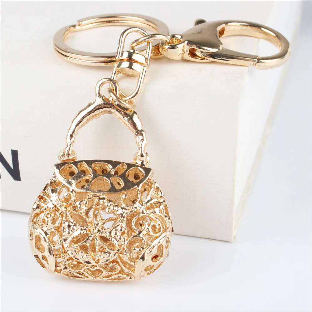 

Lovely Handbag Bag Pendant Charm Rhinestone Crystal Purse Bag Keyring Key Chain Accessories Wedding Party Holder Keyfob Gift