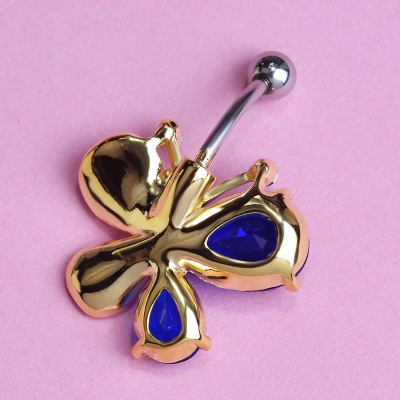 Большие стразы Groot бабочка Перцовый пупок пупка кольцо для живота