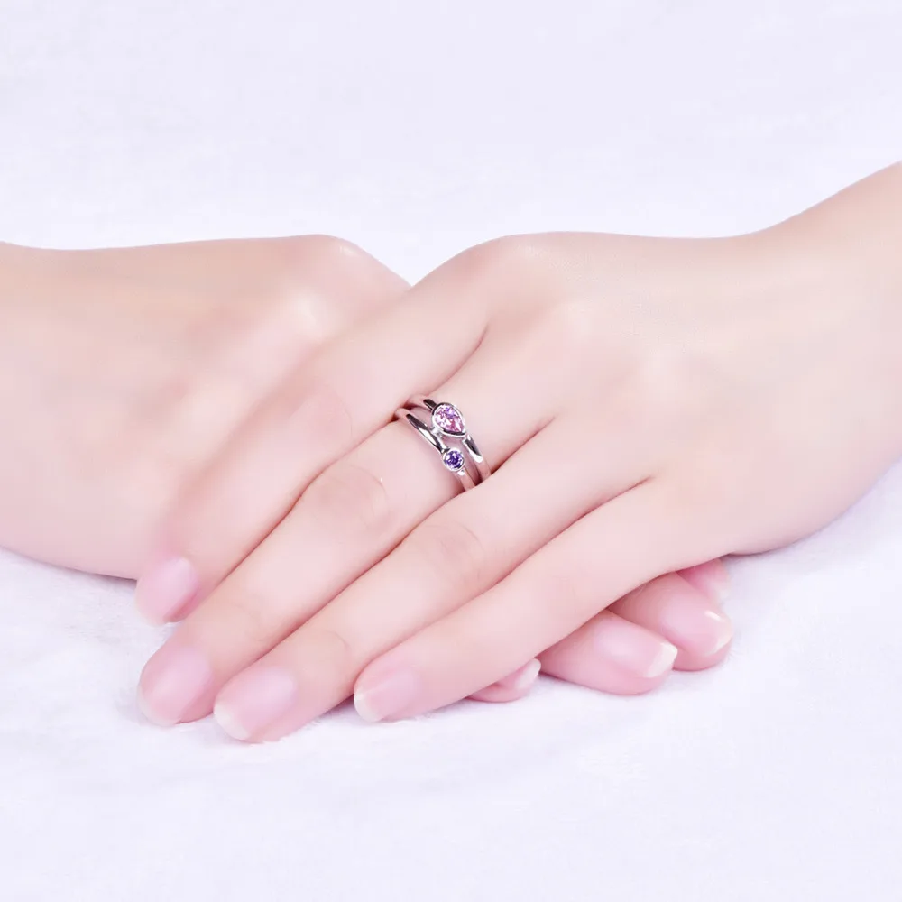 lingmei Wedding Band Red &amp Yellow Pink Purple Zircon Silver Color Ring Size 6 7 8 9 Classic Fashion Unisex Party Jewelry | Украшения и